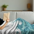 thumbnail image 3 of Nautical Soft Flannel Fleece Blanket, Ship Being Tossed by Giant Ocean Waves Aquatic Old Vessel Sea Journey Illustration, Cozy Plush for Indoor and Outdoor Use, 50" x 60", Aqua Taupe, by Ambesonne, 3 of 5