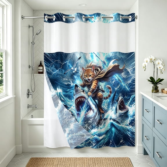 1pc Plain Simple Shower Curtain 74x72/80x72/86x72 inch Home Universal Versatile Bathroom Decor
