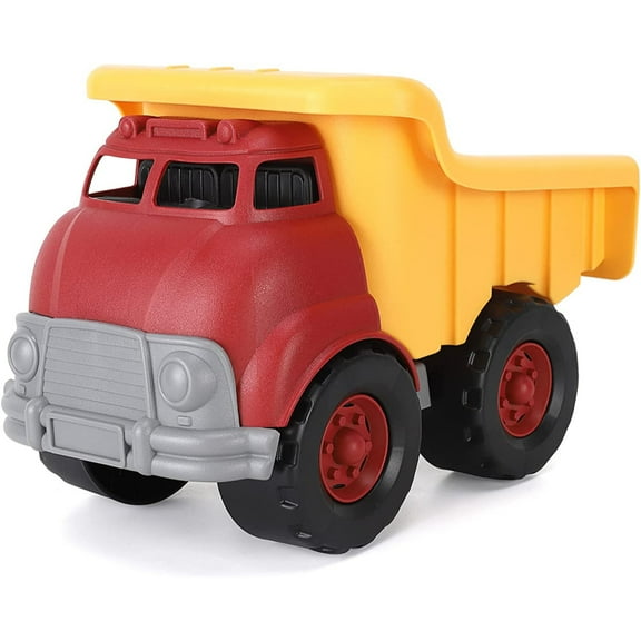 PEACNNG Big Plastic Dump Truck Toy Construction Vehicle in Yellow and Red for Kids Imaginative Pretend Play To Boys And Girls