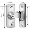 thumbnail image 5 of Cerradura de puerta de acero inoxidable en ángulo recto de 90 grados utilizada para cercas de madera y puertas corredizas, 5 of 5
