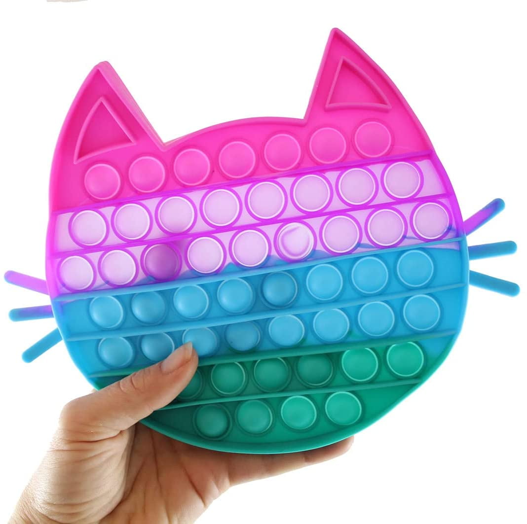 Large Cat Bubble Pop Fidget Toy Silicone Push Poke Bubble Wrap Fidget