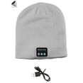 thumbnail image 3 of PULLIMORE Women Men Wireless Bluetooth Smart Beanie Hats Winter Warm Knitted Music Caps with Built-in Headphones Headset Stereo Speakers and Mic (Light Gray), 3 of 9