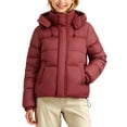 thumbnail image 2 of Girls Winter Puffer Jacket Detachable Hood Jacket Solid Color Short Zip Warm Coat Windproof Padded Outerwear for Girls with Pockets, 2 of 6