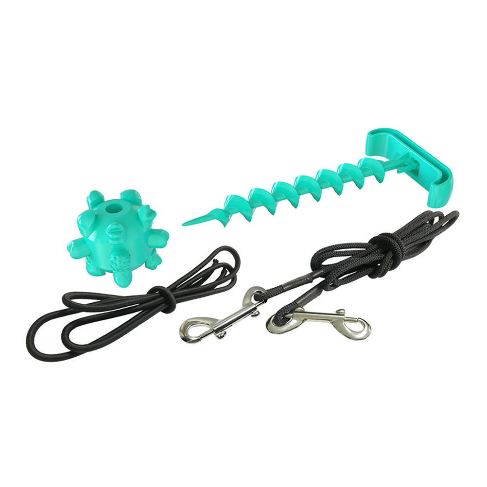 Frcolor Dog Tie Out Stake Anchor Cable Leash Yard Runner Retractable Long Heavy Duty Ground