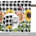 thumbnail image 6 of Vintage Floral Valance Curtain for Windows Yellow Pink Sunflower Butterflies Black Plaid Rod Pocket Curtain Valances Short Window Treatments Panels for Kitchen Bathroom Laundry Basement 60 x 18 Inch, 6 of 9