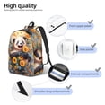 thumbnail image 4 of Yiaed Elegant Cute Panda Sunflower Print Backpack, Premium Laptop Backpack, Travel Backpack for Women, Lightweight Backpacks, Comfortable Back Pack-Medium, 4 of 7