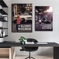 thumbnail image 5 of Póster de motivación de superdeportivo. Impresiones. Todo comienza con un sueño. Pintura en lienzo. Impresión en alta definición. Imágenes artísticas de pared. Decoración de la habitación de la oficin, 5 of 5