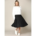 thumbnail image 3 of Made by Johnny Women's High Elastic Waist Pleated Mid A-Line Swing Skirt XXL BLACK, 3 of 6