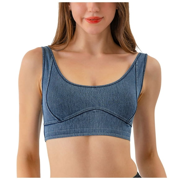 Yammkia Sport Bras for Women High Support Sports Bra for Women Plus Size High Support Workout Bra with Cooling Mesh (Light Blue,M)