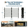 thumbnail image 4 of Mescukay Double Expandable Gate, 41"H x 205"W Folding Security Gate, Steel Accordion Security Gate, Flexible Garage Door Gate, 360° Rolling Barricade Gate, Scissor Gate with Padlock, 4 of 7