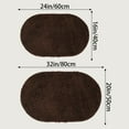 thumbnail image 7 of Unique Bargains 2 Pcs Oval Plush Mat Non Slip Washable Rug Brown 20" x 32", 7 of 7