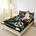 thumbnail image 4 of Manfei Cinema Tickets Twin Sheet Sets,Movie Time Twin Fitted Sheet,Nlack Beige Flat Sheet For Child,Breathable Home Decor,3 Pieces, 4 of 7