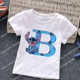 thumbnail image 3 of Camiseta de algodón para niños con letras ABCD y puntada blanca, camiseta con combinación de nombres para bebé, camiseta de dibujos animados Kawaii para niño y niña, top informal estilo Harajuku, 3 of 5