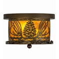 thumbnail image 6 of Meyda Tiffany 173198 Mountain Pine 2 Light 11" Wide Flush Mount Drum Ceiling Fixture -, 6 of 7