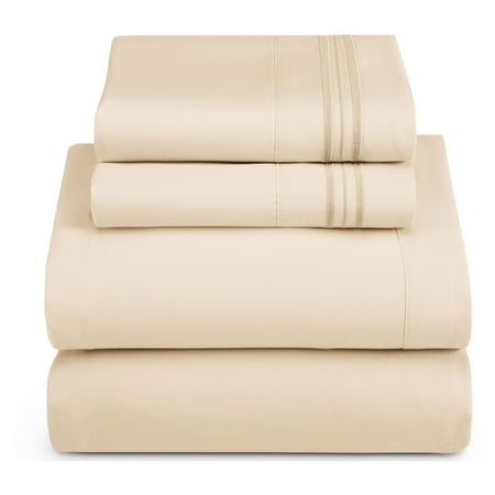 Nestl Ultra-soft Deep Pocket Bed Sheet Set Beige Cream California King