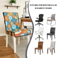 thumbnail image 5 of TSOVTHRID Hippie Daisy Floral Wave Print Quilted Dining Room Chair Covers Comfy Adjustable Chair Seat Covers Stretchy Water Resistant Chair Seat Cushion Protector Slipcovers, Set of 4, 5 of 7