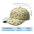 thumbnail image 5 of Dad Hat Lemon Cute Yellow Summer Fruit Adjustable Baseball Cap with Fresh Retro Vintage Floral Pattern, 5 of 8
