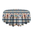 thumbnail image 5 of Blue and Orange Geometric Boho Pattern Round Tablecloth 60"x60",Wrinkle Wipeable Table Cloth for Kitchen Dining Room Picnic Patio Party, 5 of 6