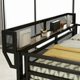 thumbnail image 4 of Mirightone Full Size Loft Bed with Stairs, Metal Loft Bed Frame with Storage,Under-Bed Desk, Wardrobe Heavy-Duty Gaming loft bed with built-in Light & Charging Station for Adults, Teens, 4 of 9