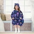thumbnail image 7 of FORMRS Wearable Blanket Hoodie with Sleeves for Kids Cozy Flannel Sweatshirt, Dark Blue Jellyfish Pattern, 7 of 7