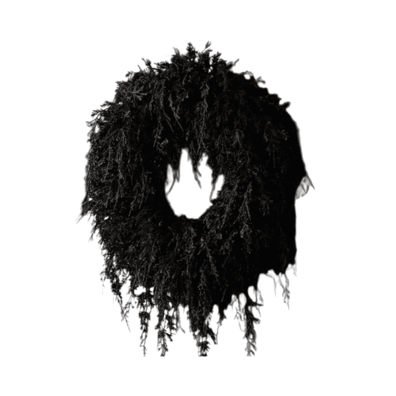 24 Inch Black Halloween Wreath Gothic Front Door Decor Weatherproof Indoor Outdoor for Porch Wall Display