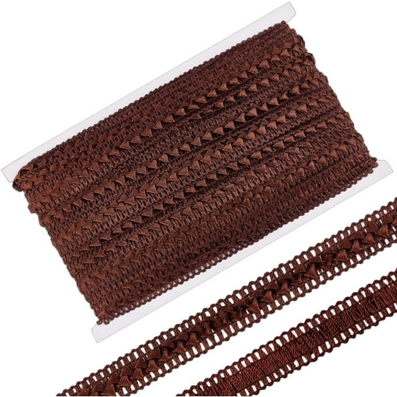 27.3 Yards Brown Braid Trim 3/4 inch Polyester Gimp Braid Woven Fabric Lace Ribbon Triangle Style Centipede Braid Lace Trim for Crafts Sewing Packaging Costume Decorative Brown