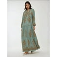 thumbnail image 6 of Printed Viscon Maxi Dress with Shirt Collar, 6 of 7