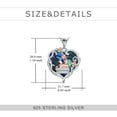 thumbnail image 5 of 925 Sterling Silver Book Lover Necklace Reading Pendant Graduation Gift Jewelry for Women with Blue Heart Crystal, 5 of 6
