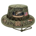 thumbnail image 2 of Unisex Embroidered Fishing Wide Brim Bucket Hat with Adjustable Chin Dstring Sun Protection, 2 of 6