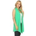 thumbnail image 2 of Women's Casual Solid Comfy Sleeveless Draped Open Front Cardigan S-3XL, 2 of 5