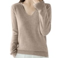 thumbnail image 5 of Aueoeo Women's Thin Sweater Soft Comfortable Long Sleeve Pullover Sweater Solid Color Lightweight Knit Tops, 5 of 7