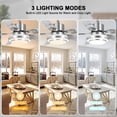 thumbnail image 3 of Ceiling Fan with Lights Remote Control,3 Color Dimmable Light，52 Inch Stainless Steel 5 Blades for kitchen dining room Interior courtyard bedroom living room, 3 of 6