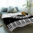 thumbnail image 2 of Super Soft Cozy Bed Fleece Blanket Throw Musical Note Black and White 39×49inch Fuzzy Plush Lightweight Couch Blankets Microfiber Provides Comfort and Warm All Season, 2 of 6