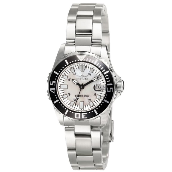 Invicta Women's 2958 Pro Diver Quartz White MOP Dial Stainless Steel Watch