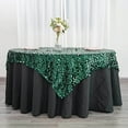 thumbnail image 5 of Balsa Circle 72" x 72" Hunter Green Square Big Payette Sequin Table Overlay Linens Tablecloth Kitchen, 5 of 8