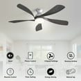 thumbnail image 2 of Sofucor 52-Inch Flush Mount Smart Ceiling Fan with LED Light, Remote & App Control, 5 Solid Wood Blades, 2 of 14