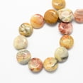 thumbnail image 2 of Flat Round Natural Crazy Lace Agate Beads Strands Pale Goldenrod 14x6mm Hole: 1mm 28pcs/strand 15.3 inch, 2 of 2
