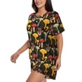 thumbnail image 2 of Lsque Mushrooms And Fern Stems Women's Short-Sleeved Pajama Set - 2 Piece Soft and Lightweight Sleepwear Set-X-Large, 2 of 9