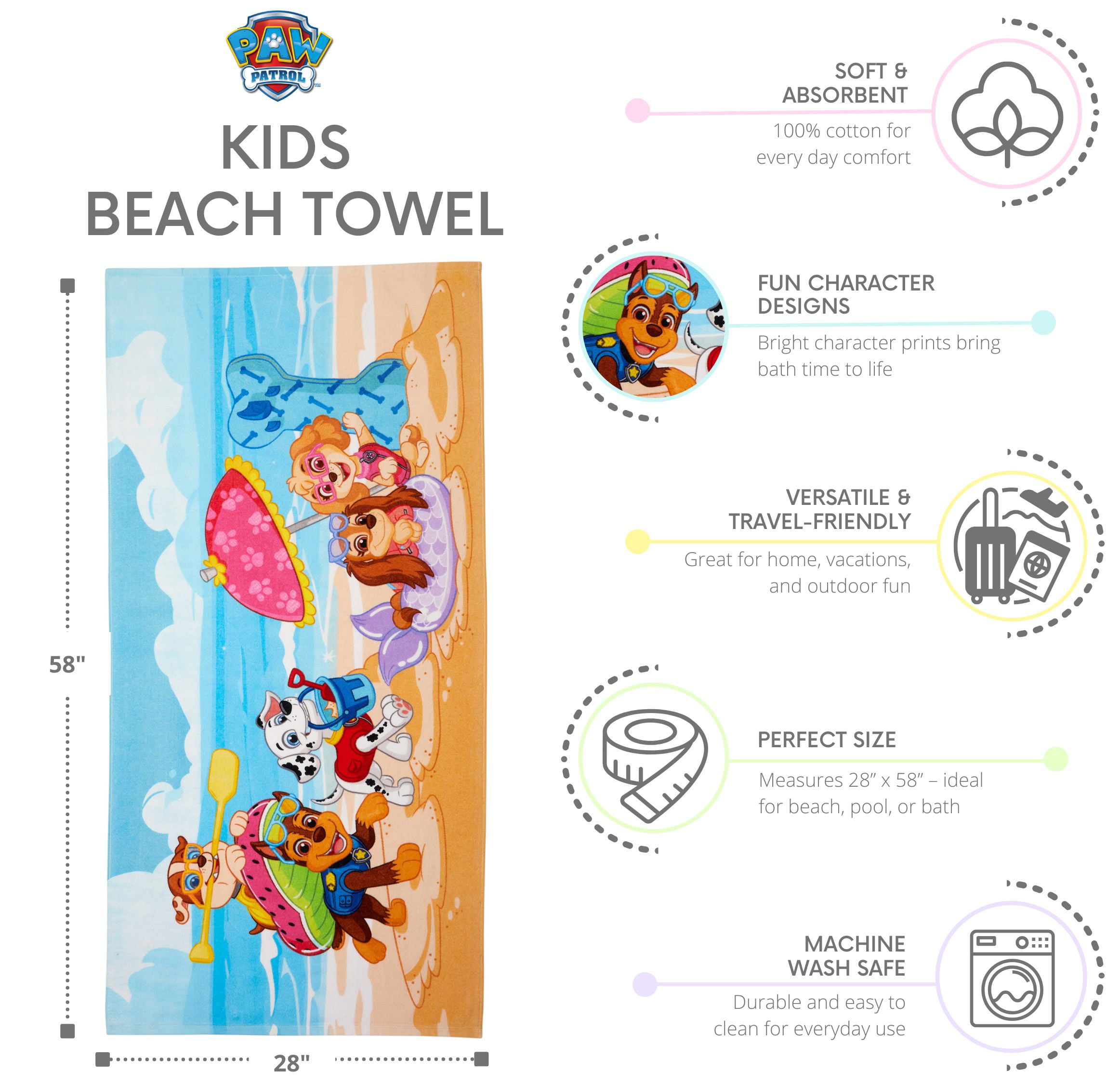 Paw Patrol Kids Cotton Beach Towel, 28" X 58", Nickelodeon