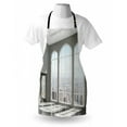 thumbnail image 3 of Modern Apron Fancy House in Urban City Scenery with Country Home View from Windows Print, Unisex Kitchen Bib Apron with Adjustable Neck for Cooking Baking Gardening, White and Eggshell, by Ambesonne, 3 of 3
