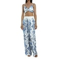 thumbnail image 3 of Mialoley Women Clothes Set, White Butterfly Printed Pattern Tops and Long Pants, 3 of 10