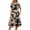 Black Beige Leaf, variant on Floral Tank Dresses for Women Flowy Sleeveless Asymmetrical Hem Dress Beach Sundress with Pockets