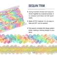 thumbnail image 4 of Unique Bargains 11 Yards 0.8 Inch Elastic Sequins Trim 2 Row Flat Sequin Strip Sequins Fabric Ribbon for Sewing Rainbow, 4 of 5