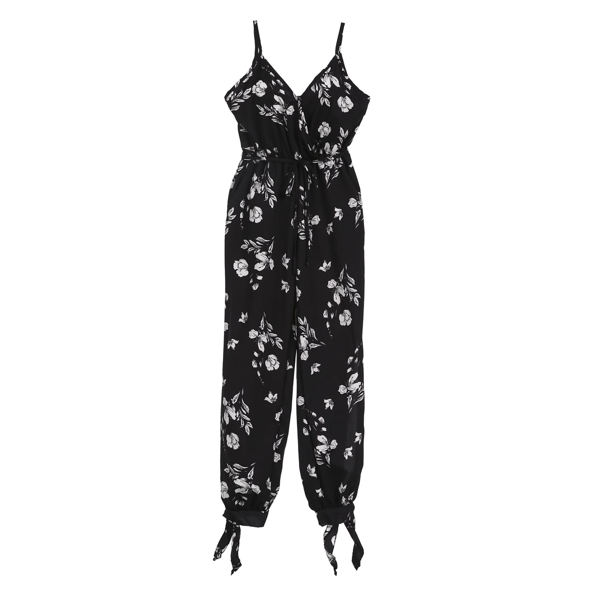 floral sleeveless jumpsuit