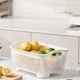 thumbnail image 4 of Cesta escurridora de verduras - Colador de doble capa para lavar frutas y verduras, plástico apto para alimentos, asas ergonómicas, gran capacidad, ideal para usar en la cocina, fácil de limpiar, 4 of 6