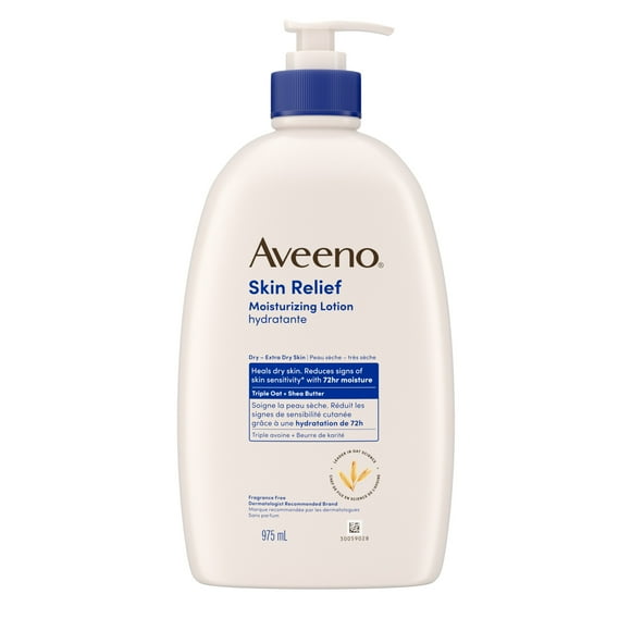Aveeno Skin Relief Moisturizing Lotion, Shea Butter, Oat, Dimethicone, Dry Skin Body Moisturizer, Fragrance Free