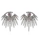thumbnail image 1 of Pendientes de botón irregulares con circonitas cúbicas en plata de ley 925 con micropavé, color negro, código de modelo 8152 Negro, 1 of 5