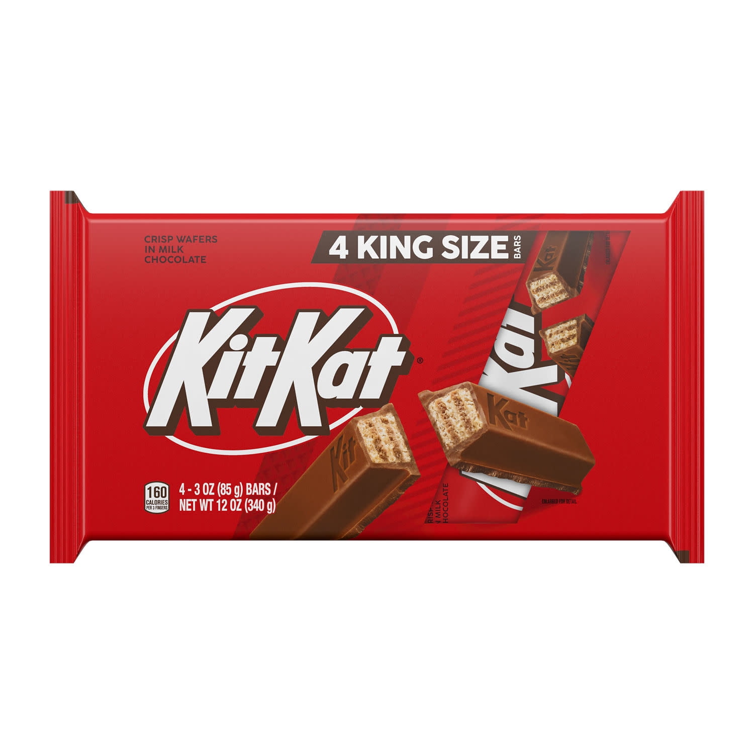 (2 pack) Kit Kat Milk Chocolate Wafer King Size Candy, Bars 3 oz, 4 Count