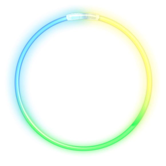 FlashingBlinkyLights 50 Colliers Bâton Lumineux Tricolores Premium 22 Pouces en Bleu, Jaune et Vert