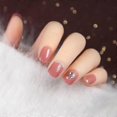 thumbnail image 5 of False Nail Tips Fake Artificial Art DIY Finger Cover Pearl Shining Diamond Nude Pink Japanese Style, 5 of 5